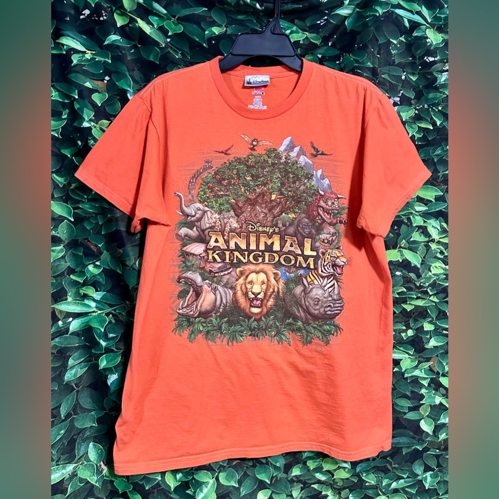 Vintage Disney Parks Animal Kingdom T Shirt Orange Womens Large